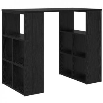 Black Oak Writing Table by VidaXL – 90×50×75 cm, Engineered Wood & Built‑In Shelf