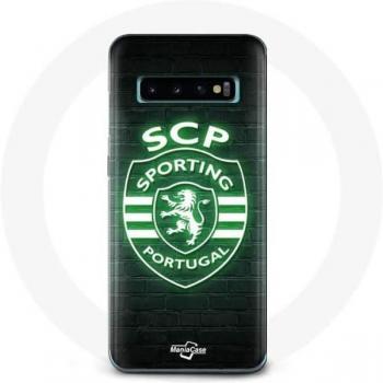 Protezione Samsung Galaxy S10 SCP Sporting Portogallo Lucida Su Nero