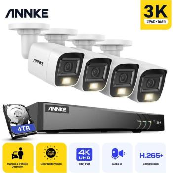 Kit DVR Annke 5MP Telecamere con Microfono