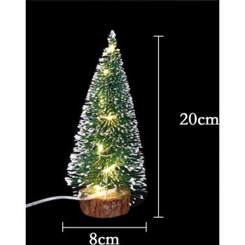 Green Hoarfrost LED Christmas Tree Table Decor