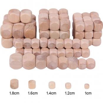 10pcs Blank 6-Sided Wooden Dice for Engraving
