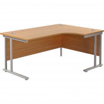 Twin Right Handed Radial Desk with Pedestal
