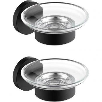 Accesorio de baño: jabonera de acero negro