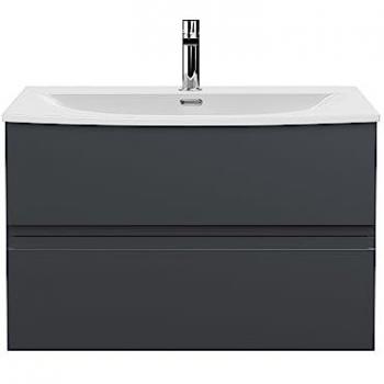 Urban Wall Hung 2-Drawer Vanity Unit with Curved Ceramic Basin