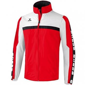 Erima Herren Classic 5‑C Wasserdichte Jacke Rot/Weiß/Schwarz – Größe S