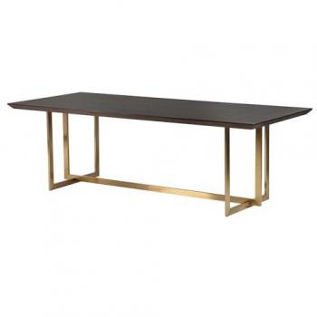 Mesa Comedor Fresno y Acero Inoxidable Argos 240x100x77 cm