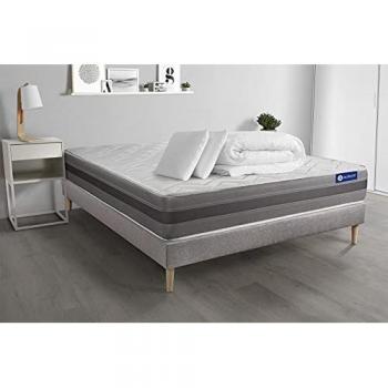 Set Letto Matrimoniale 180x200 cm con Materasso in Lattice e Memory Foam