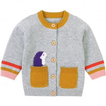 Veste tricotée simple boutonnage pour bébé fille