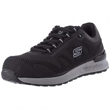 Men’s Skechers Bulklin Bragoo Work Shoes, Black, 9.5 (Textile/Synthetic)