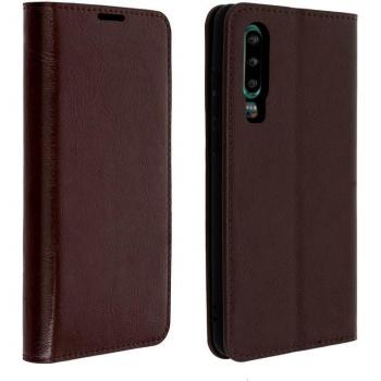 Fundas de Cuero Marrón Para Huawei P30 con Función Cartera y Soporte