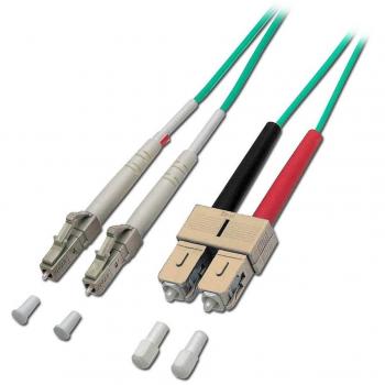 LINDY 25m LC to SC Fibre Optic Cable, OM3 50/125µm