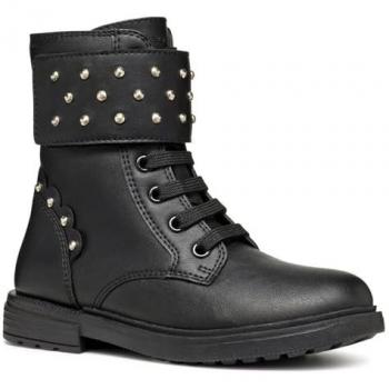 Bottines à Scratch Geox Junior Noir