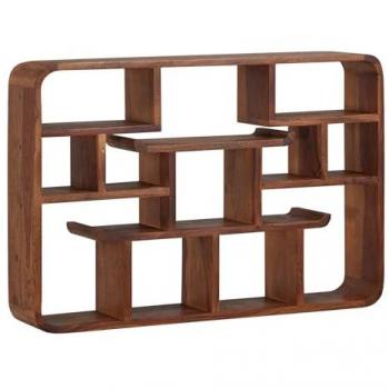 Wohnling Wandregal aus Sheesham in Braun, LxBxH: 80x12x55 cm