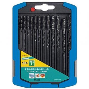 Punte HSS-R per metallo Wolfcraft, 13 punte, diametro 2-8 mm