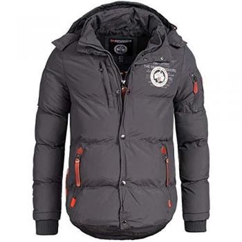 Chaqueta gris de invierno Geographical Norway para hombre, con capucha