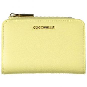 Portefeuille en cuir Coccinelle jaune avec porte-monnaie