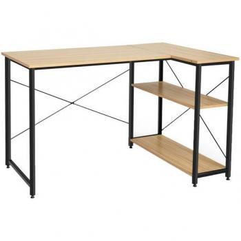 Bureau à coin L Coast, dimensions 120×88×74,5 cm – Plateau naturel