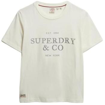 T‑shirt Superdry Femme Luxe Casual Crème L
