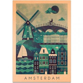 Amsterdam Café Dekor Poster