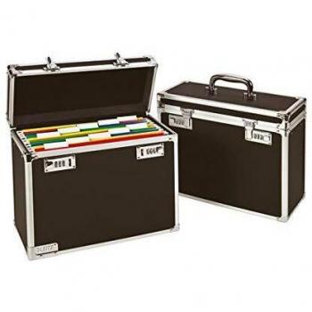 Leitz Lockable Personal On the Move Filing Case, Foolscap ChromeBlack