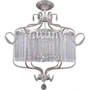 Pendente Rinaldo 6 Luci Champagne Argento E14