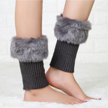 Toppers de pieds aux finitions tricotées et cuir synthétique
