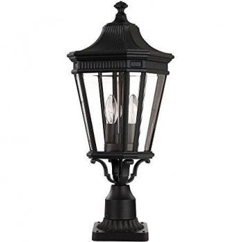Cotswold Lane 2 Light Medium Outdoor Pedestal Light Black IP44 E14