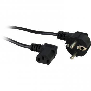 Inter-Tech Netzstromkabel 250 V – Schwarz, VDE, C13 rechtsgewinkelt