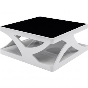 SalesFever Couchtisch mit 10 mm Schwarzglasplatte, quadratisch