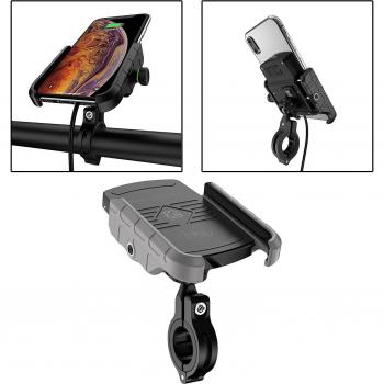 Cargador Inalámbrico para Motocicleta con Soporte 3.5-6.5 Pulgadas
