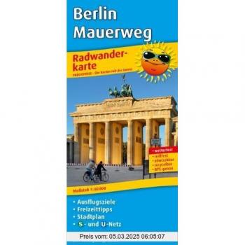 Radwanderkarte Berlin Mauerweg: Mit Ausflugszielen & Freizeittipps und Stadtplan sowie S