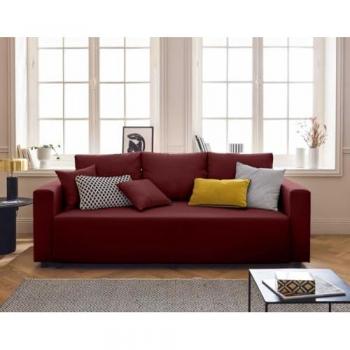 BestMobilier Regala 3 places canapé convertible – tissu rouge