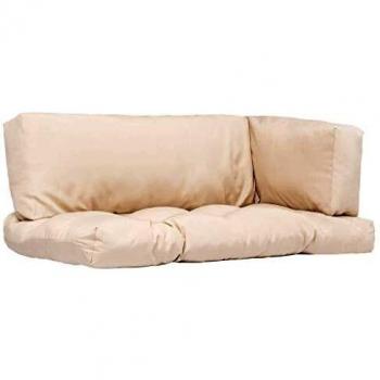 VidaXL Cuscini per Pallet 3 pezzi sabbia tessile