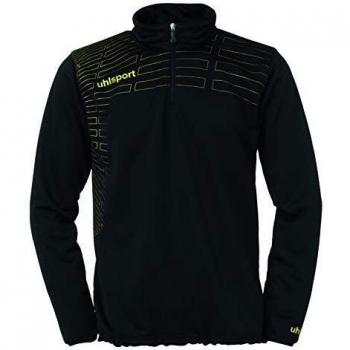 Uhlsport Herren Sportpullover Match 1/4 Zip Top in Schwarz und Limonengelb in den Größen XXS/XS