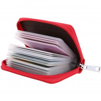 Genuine Leather Business Card Case with 26 Slots