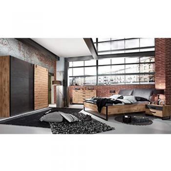 Ensemble de chambre adulte en imitation chêne poutre rechampis raw steel