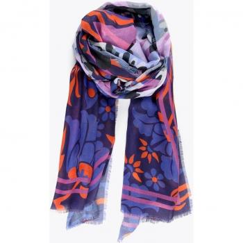 Fular de mujer con diseño leopardo y flores