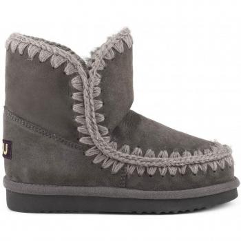 Mou Women's Gray Flat Ankle Boots for Women, Size 6 US