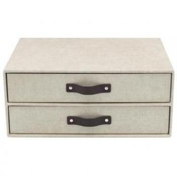 Box of Sweden 2‑Drawer Fibreboard & Paper Filing Box Beige