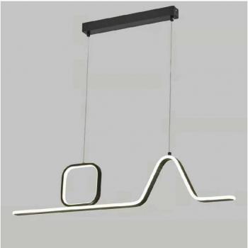 Lampadario di Design LED 46W, Nero, Doppia Temperatura di Luce