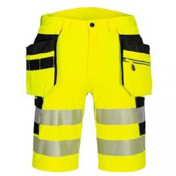 Portwest DX4 HV Holster Pocket Shorts Yellow Black Size 44