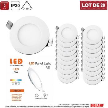 Foco Panel 5W Blanco Neutro 4000K – Conjunto 20