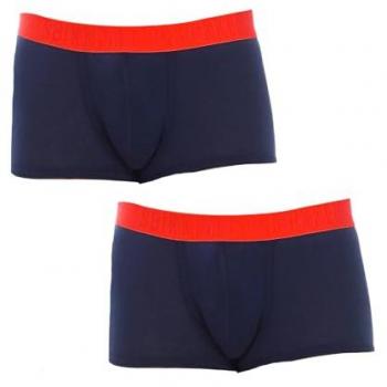 Men's XL Bikkembergs Blue Cotton Front Tape Boxers (Pack‑2)
