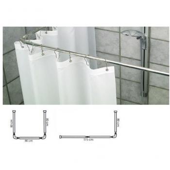 Soporte Curvo para Cortina de Ducha de Acero 80x80x80
