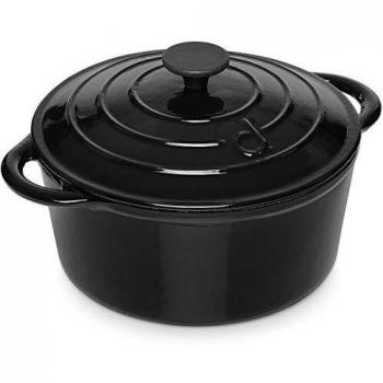 Andrew James Large 4.6L Cast Iron Pot for Hob or Oven with Lid and Handle