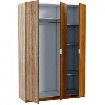 ARMADIO 3 ANTE CON BARRA APPENDIABITI E RIPIANI 135X52X200H FINITURA ROVERE