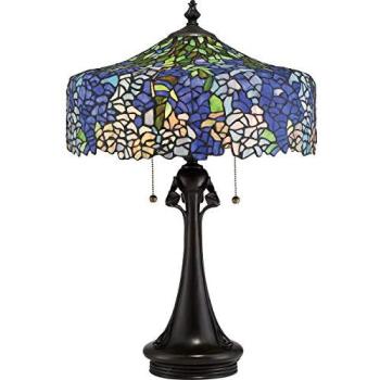 Crystal Loop 3‑Bulb Tiffany Style Table Lamp