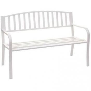 Banc de jardin acier blanc pour deux