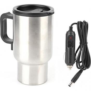 Chauffe-Tasse Électrique 450ml Acier Inoxydable pour Voiture