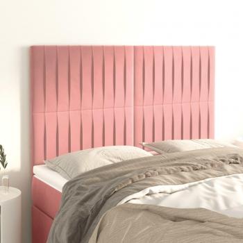 Cabeceros de terciopelo rosa 4 unidades 72x5x78/88 cm